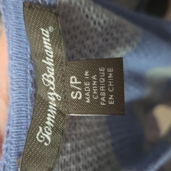 TOMMY BAHAMA Zippered Hoodie Cardigan Linen Blend Lightweight SZ Small Blue Gray - Picture 12 of 14